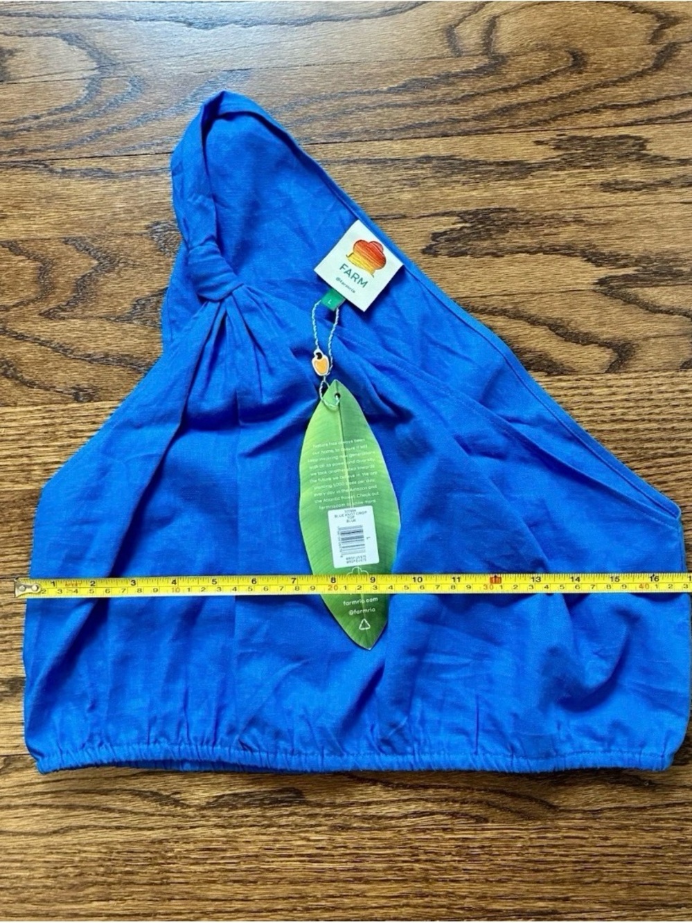FARM Rio One-Shoulder Royal Blue Cropped Top - Picture 5 of 6